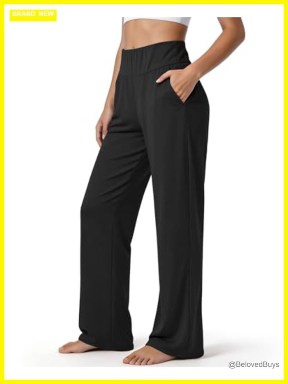 High Waist Wide Leg Sweatpants Buttery Soft Polyester Lounge Yoga Pants